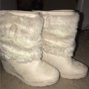 Wedge fur boots! Offers accepted!